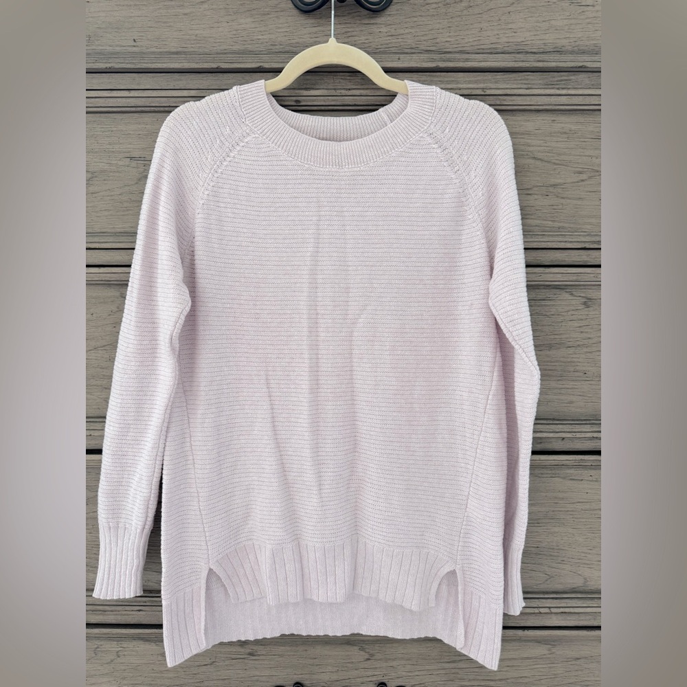 Old Navy Light Pink Crew Neck Sweater EUC Small Ribbed Knit Cotton